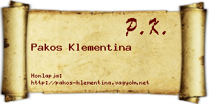 Pakos Klementina névjegykártya